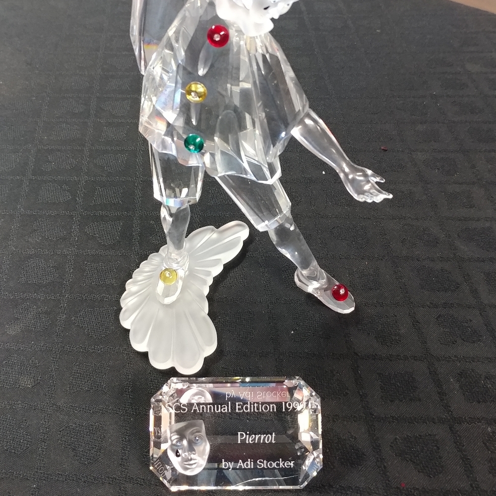 Swarovski SCS Annual Edition 1999 PIERROT Crystal Figurine+Plaque